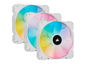 Corsair White SP120 RGB Elite 120mm RGB LED Cooling Fan - Triple Pack