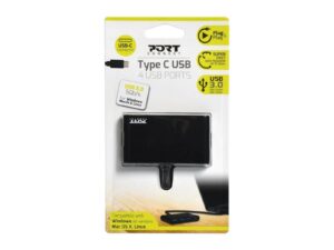 Port USB Type-C to 4 x USB3.0 5Gbps 30cm 4 Port Hub - Black