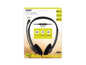 Port Stereo Headset with Mic with 1.2m Cable - Black