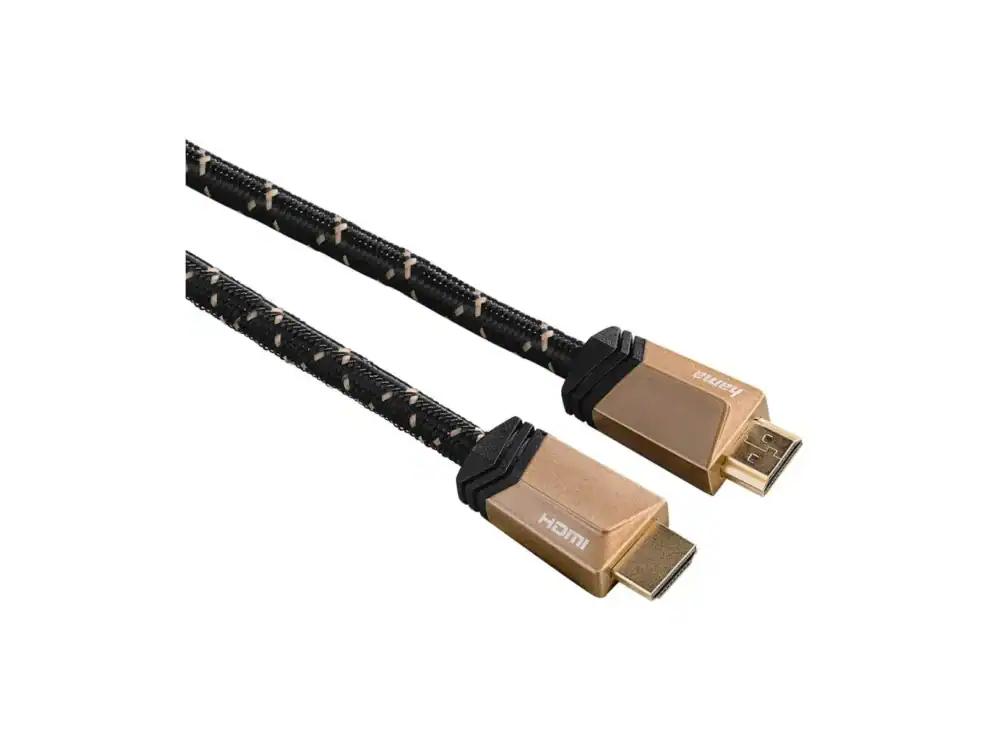 hama hdmi ultra speed cable Gold HDMI cables with braided black sleeves
