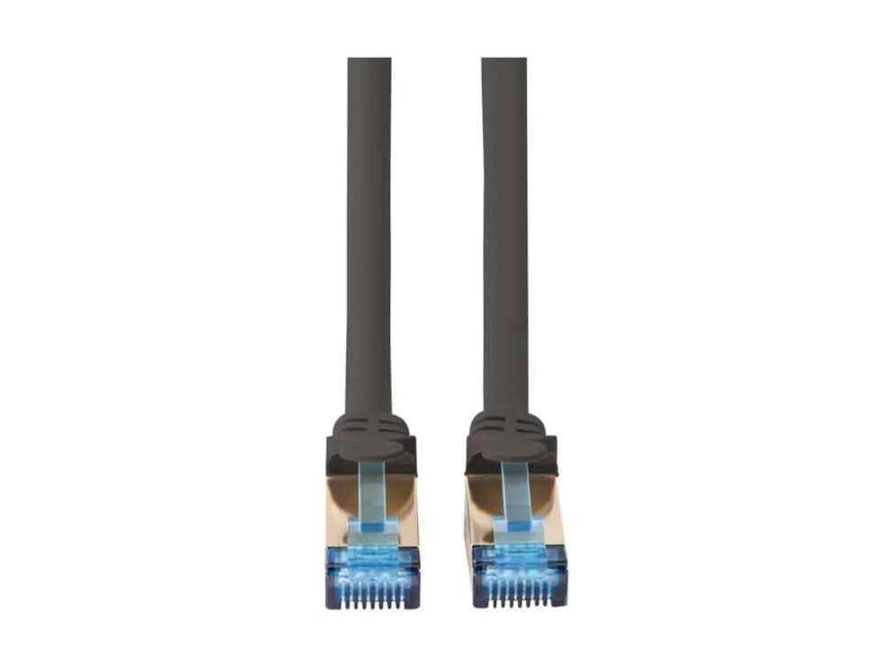 Two black ethernet cables.