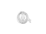 White extension cord coiled neatly