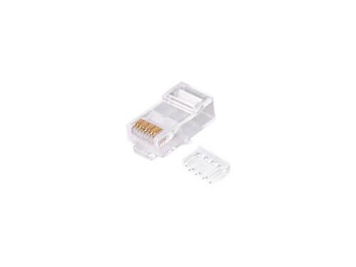 RJ45 Ethernet cable connector close up