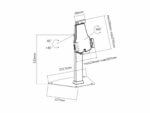 Monitor stand specifications diagram
