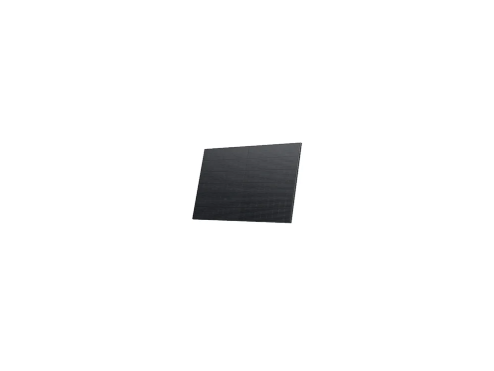 Black solar panel on white background