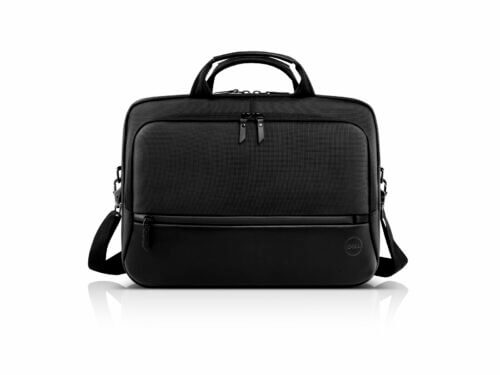 Black Dell laptop bag with shoulder strap