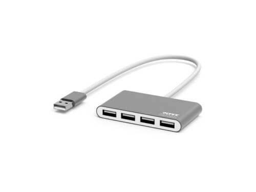 port usb2.0 to 4 x usb2.0 480mbps 4 port hub silver