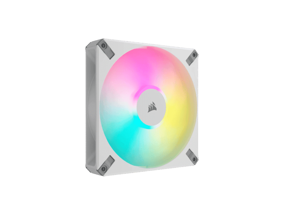 corsair af elite series; af140 rgb elite white; 140mm fluid dynamic rgb fan with airguide; single pack