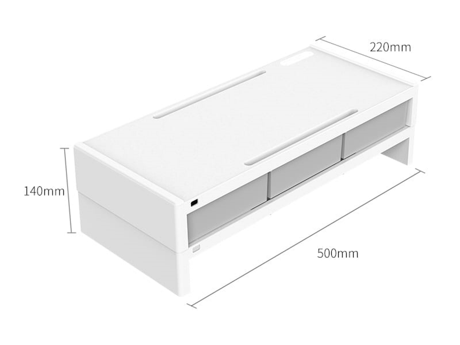 Orico 14cm Desktop Monitor Stand with Drawers White tech.co.za