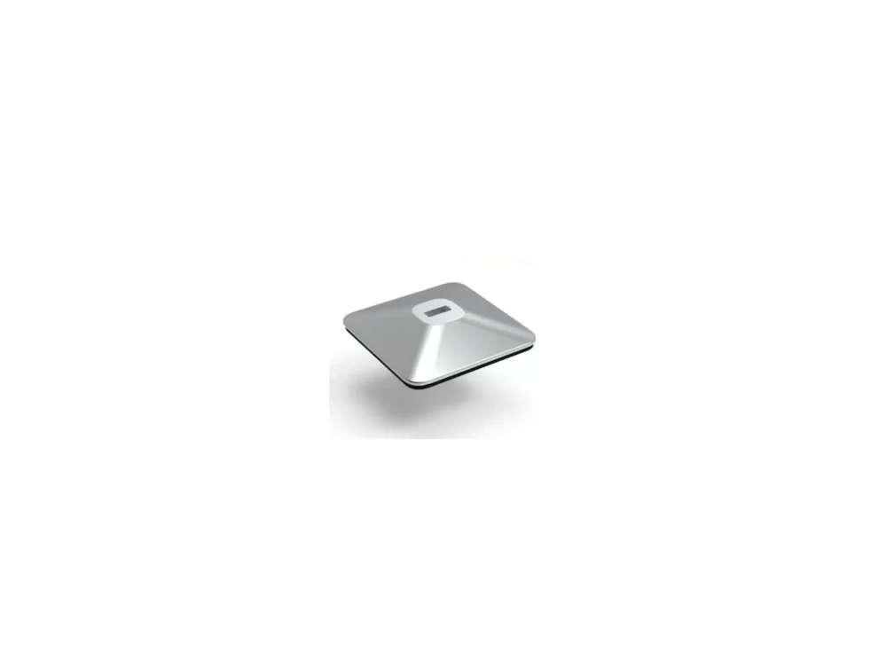 Square metal object with rounded edges