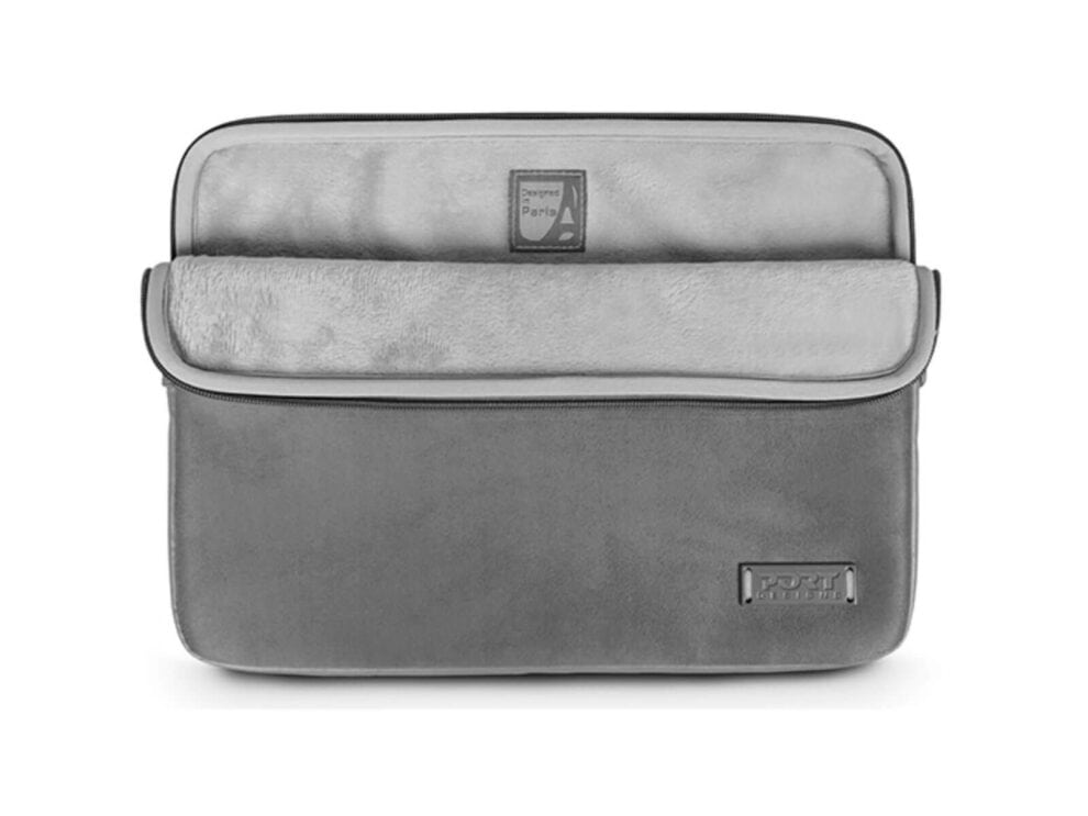 port milano sleeve 11/12 inch grey Gray portable laptop sleeve with zipper.