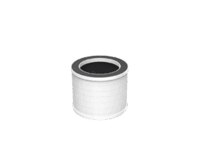 White cylinder speaker on black background