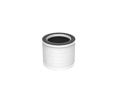 White cylinder speaker on black background