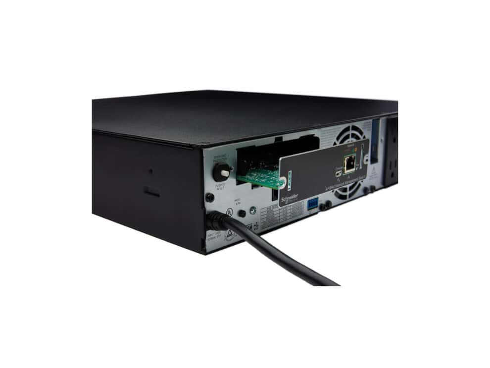 Network management card installation in server.