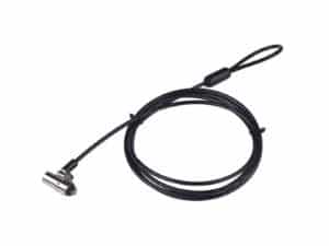 Black laptop security cable lock.