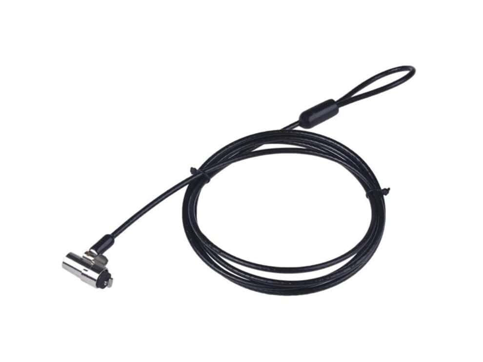 Black laptop security cable lock.