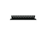 Black rack-mounted cable management panel