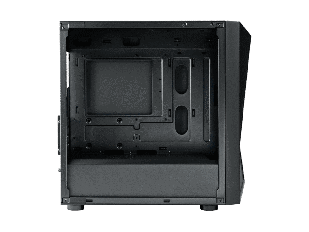 Empty black computer tower case.