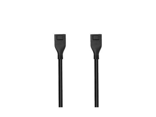 Black FireWire cables isolated on white background