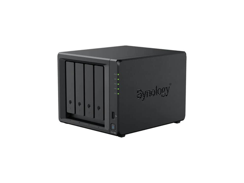 diskstation 4 bay nas; quad core 2.0ghz; up to 72 tb of data; usb 3.2 gen 1 port