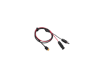 USB cable with two connectors on black background.