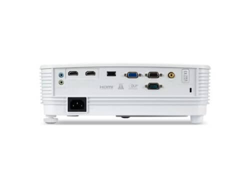 Back view of projector with ports