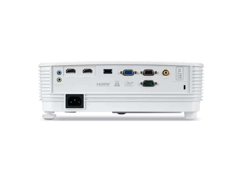 Back view of projector with ports