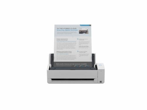 Document scanner processing a paper on hybrid cloud.