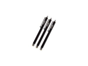 Three black touch screen stylus pens