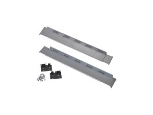 Metal brackets with screws and plates.