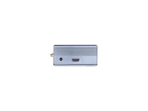 Gray external hard drive close-up