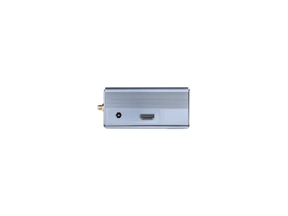 Gray external hard drive close-up