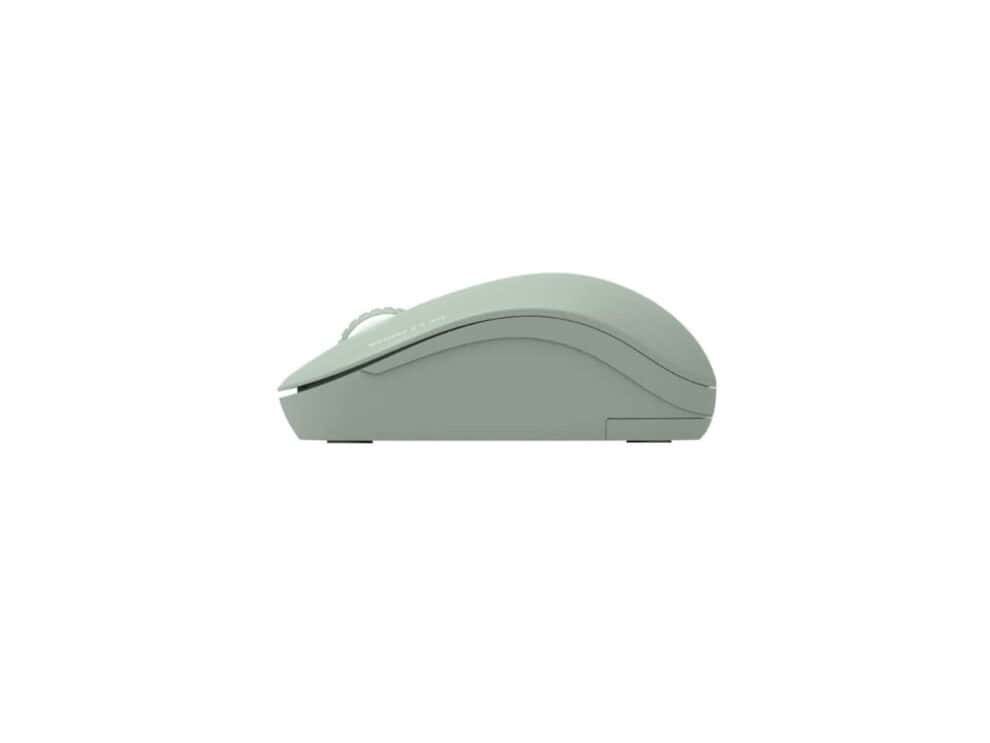 Gray wireless computer mouse on white background.