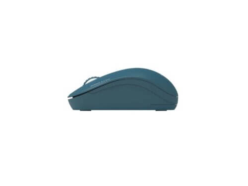 Wireless blue computer mouse isolated on white background.