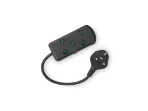 RCT to SA Socket Multi-Plug With UK Plug - Black