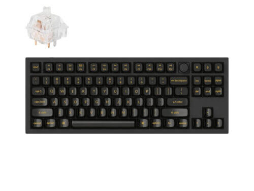 keychron q3 80% brown kailh clione limacina switches with knob aluminium rgb wired keyboard black