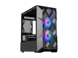 cm case td300 black; micro atx; mini itx; mesh front panel; dual argb fans; tempered glass side panel; airflow