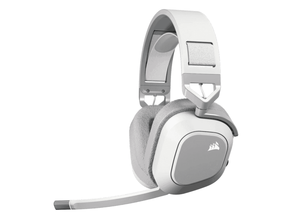 corsair hs80 max wireless gaming headset; white