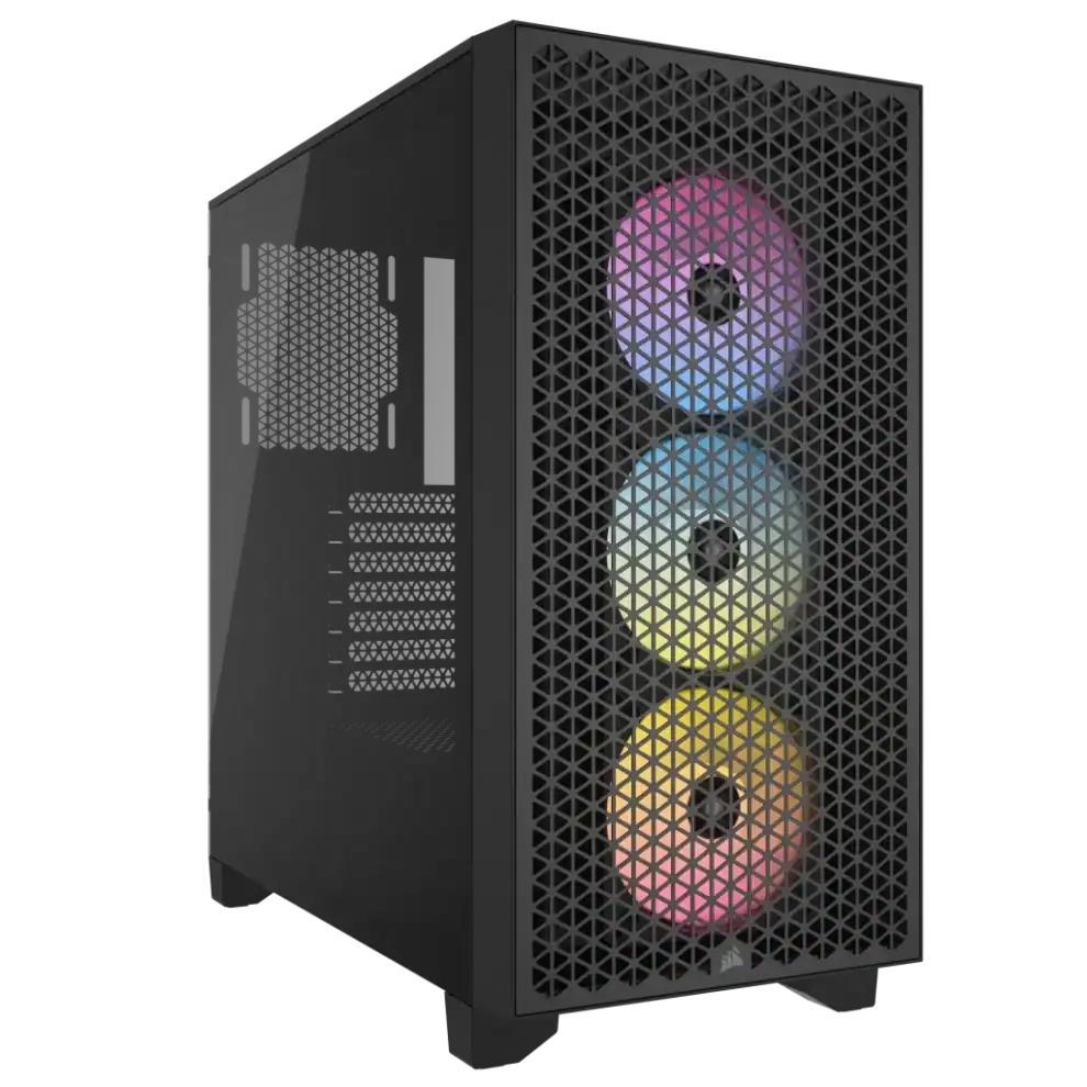 3000d rgb tempered glass mid tower black