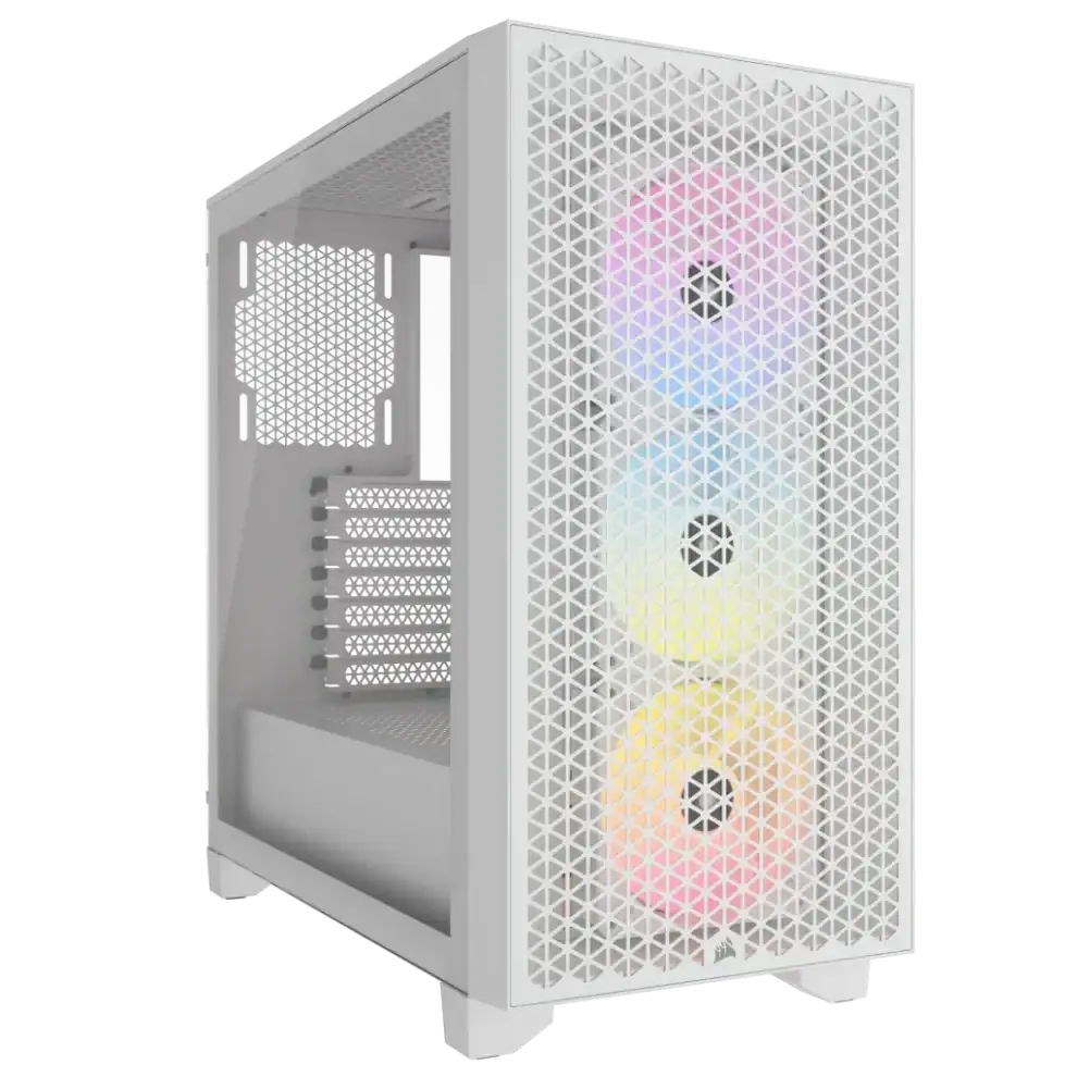 3000d rgb tempered glass mid tower white