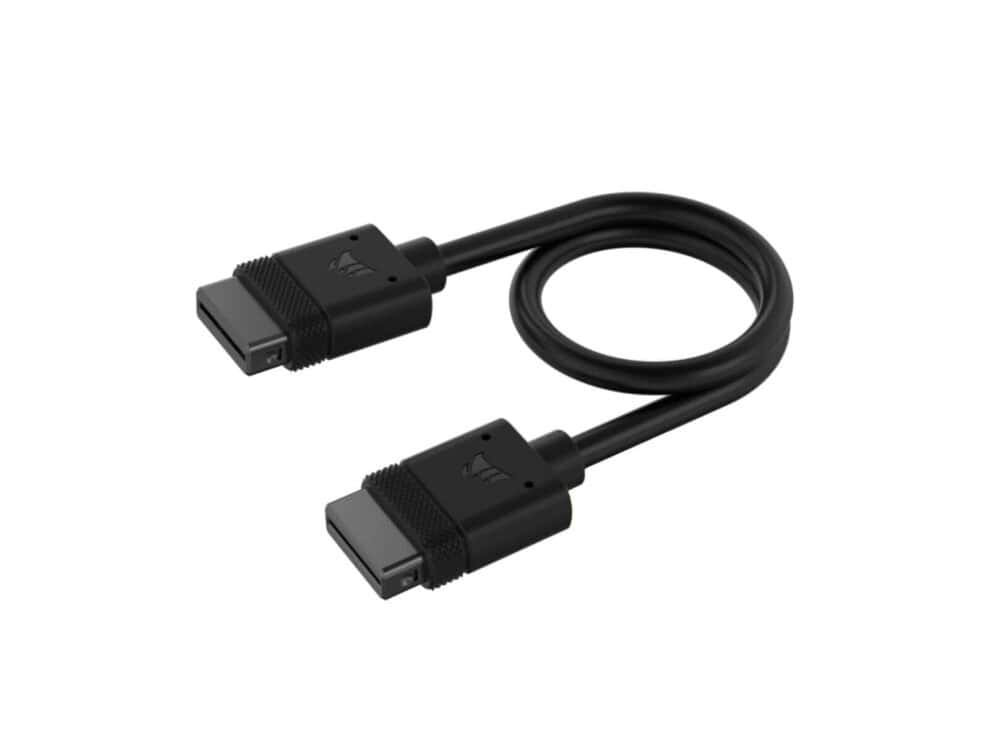 corsair icue link cable; 2x 200mm with straight connectors; black