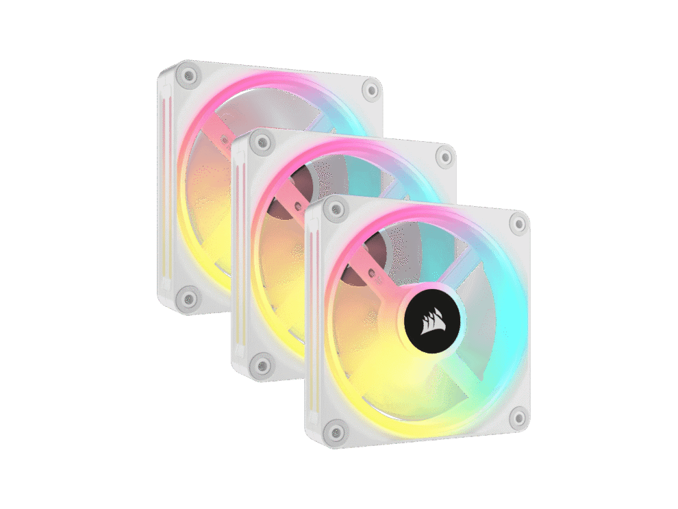 corsair icue link qx120 rgb 120mm pwm fans starter kit white