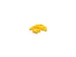 Assorted yellow earplugs on white background.