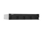 QNAP network-attached storage device with hard drives.