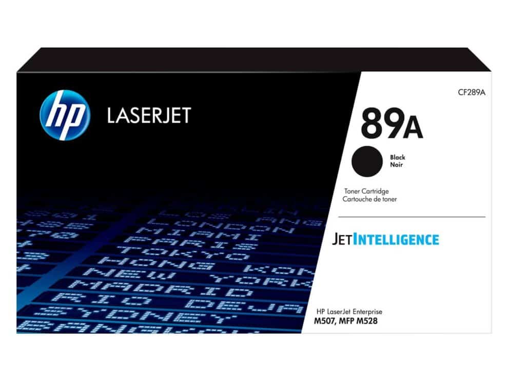 hp 89a black laserjet toner cartridge;5;000 pages HP 89A black toner cartridge box