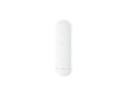 White smart home sensor device on white background.