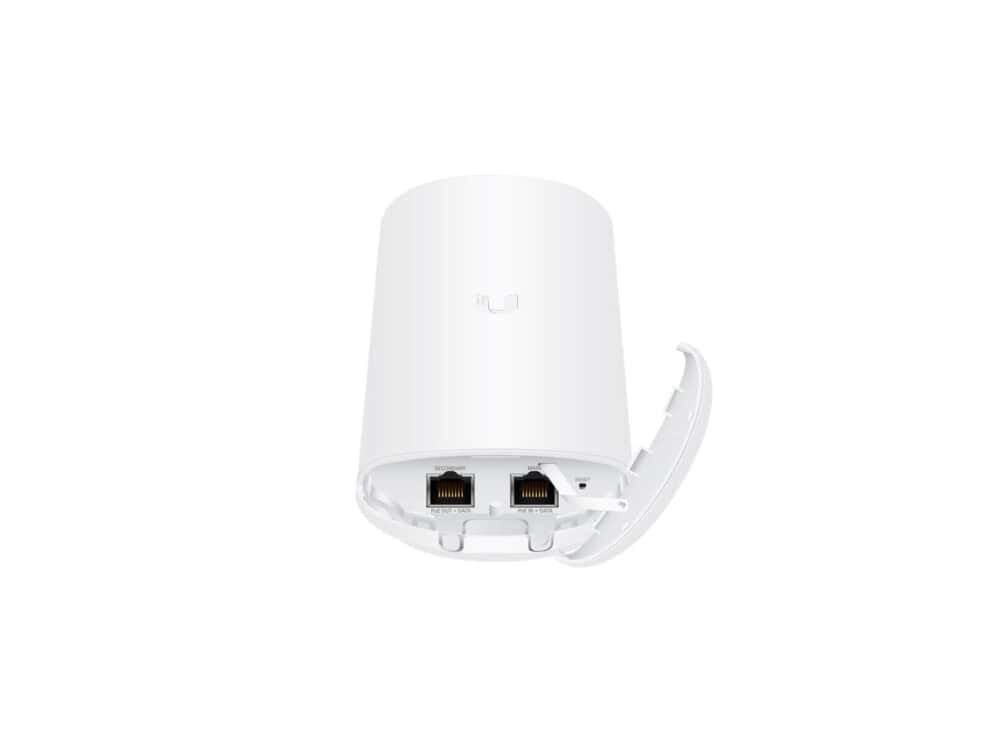 White Wi-Fi range extender with Ethernet ports
