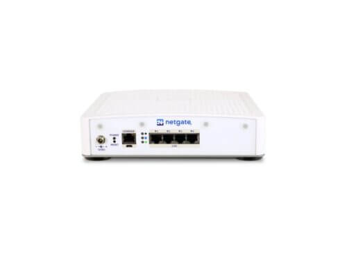 Netgate firewall appliance isolated on white background.