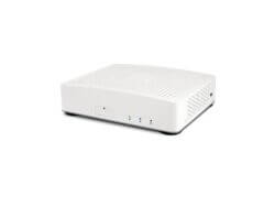 White modern wireless router on white background.
