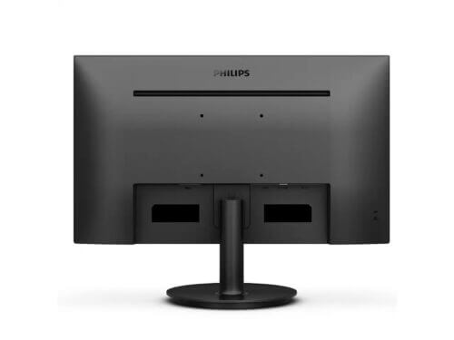 Rear view of Philips computer monitor on stand.